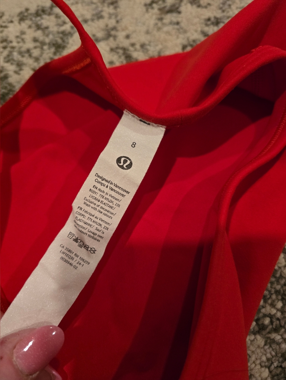 Lululemon Wunder Train High- Neck Cross-Back Tank, 8, Red Hot Heat - Picture 4 of 4